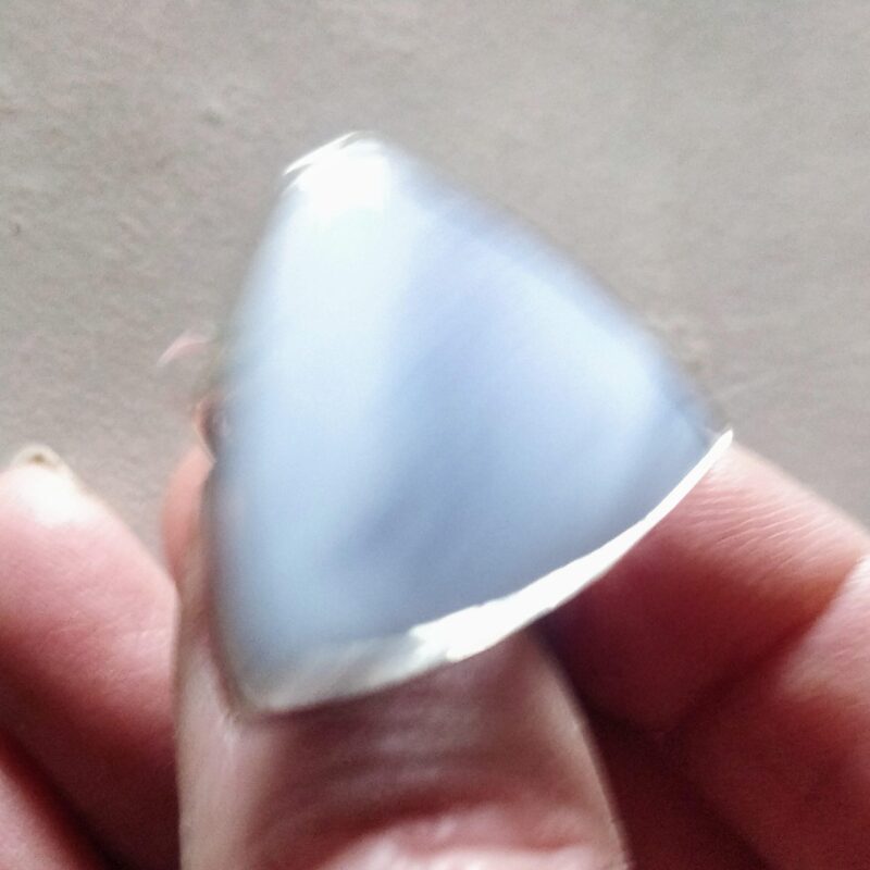 Blue Lace Agate Ring Sterling Silver 925 Sz Adjustable - Image 4