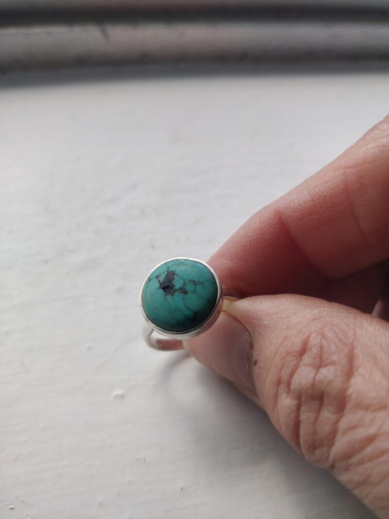 Arizona Turquoise Ring Sterling Silver 925 Sz 7 - Image 2