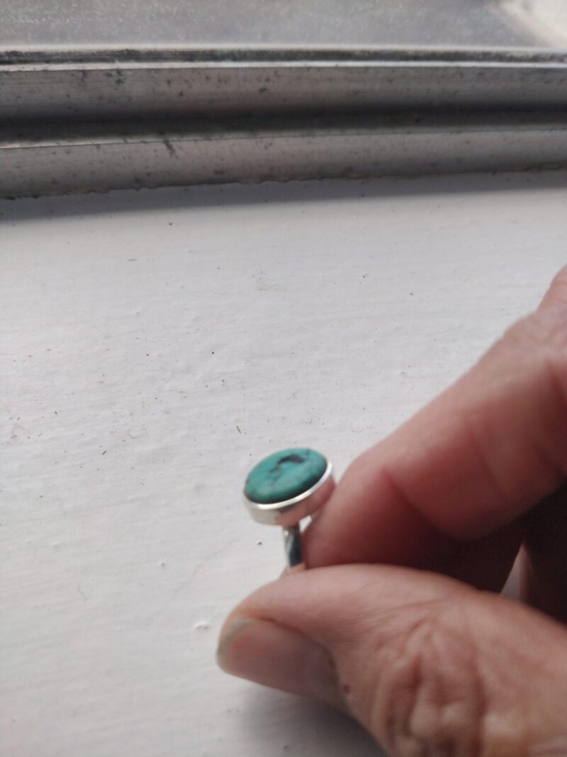 Arizona Turquoise Ring Sterling Silver 925 Sz 7 - Image 4