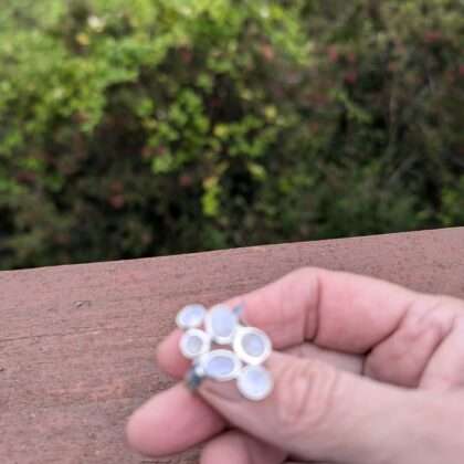 Moonstone Ring w Topaz Gems Silver 925 Sz 9