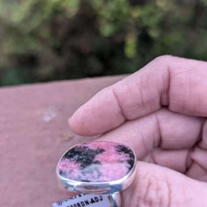 Rhodochrisite Ring Silver 925 Adjustable
